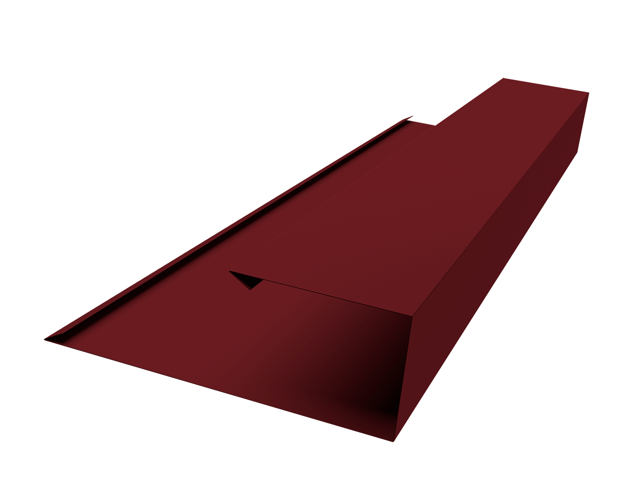 Планка торцевая страховочная 0,45 PE-Double с пленкой RAL 3005 красное вино (2м)