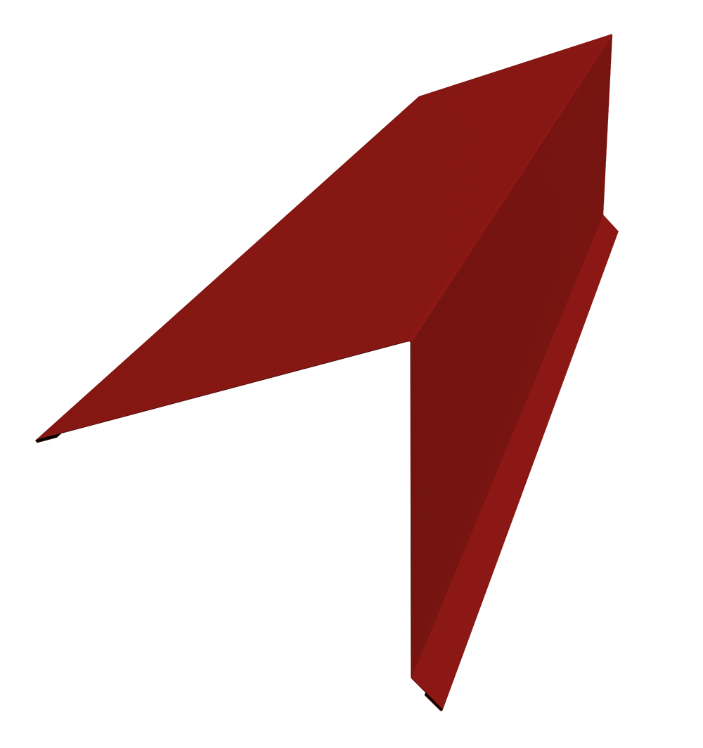 Планка конька односкатной кровли Grand Line 180x160 0,5 Satin с пленкой RAL 3011 коричнево-красный (3м)