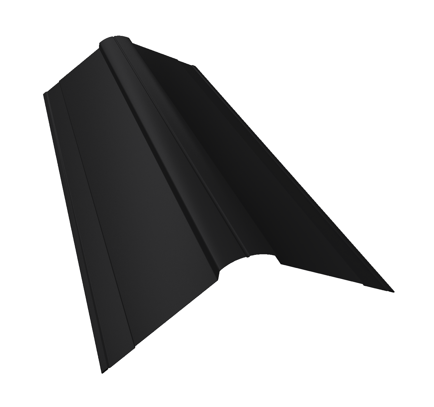 Планка конька фигурного 150x150 0,5 Satin Matt RAL 9005 черный (2м)