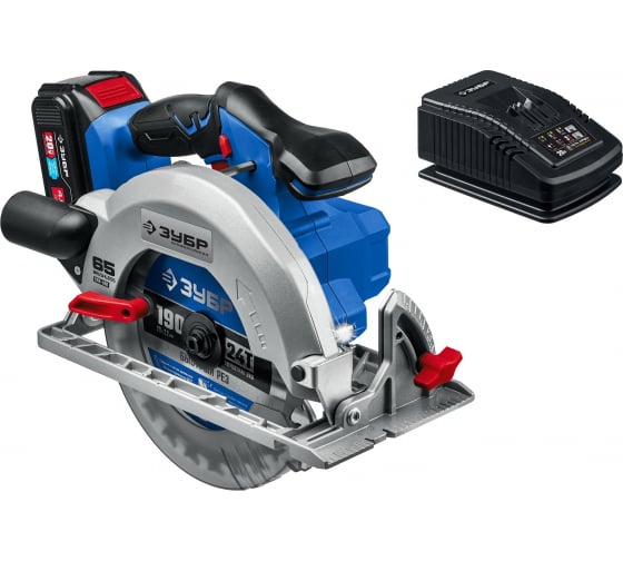 Пила циркулярная аккумуляторная Зубр Профессионал бесщеточная, 20В, 1АКБ (4Ач), в кейсе (CPB-190-41)