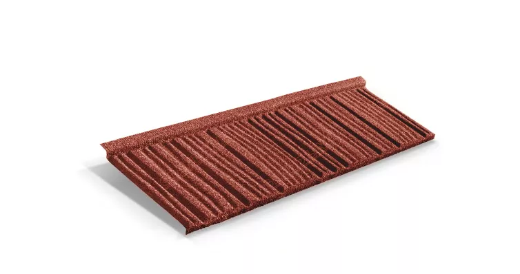 Лист композитной черепицы Metrotile WoodShake скарлет