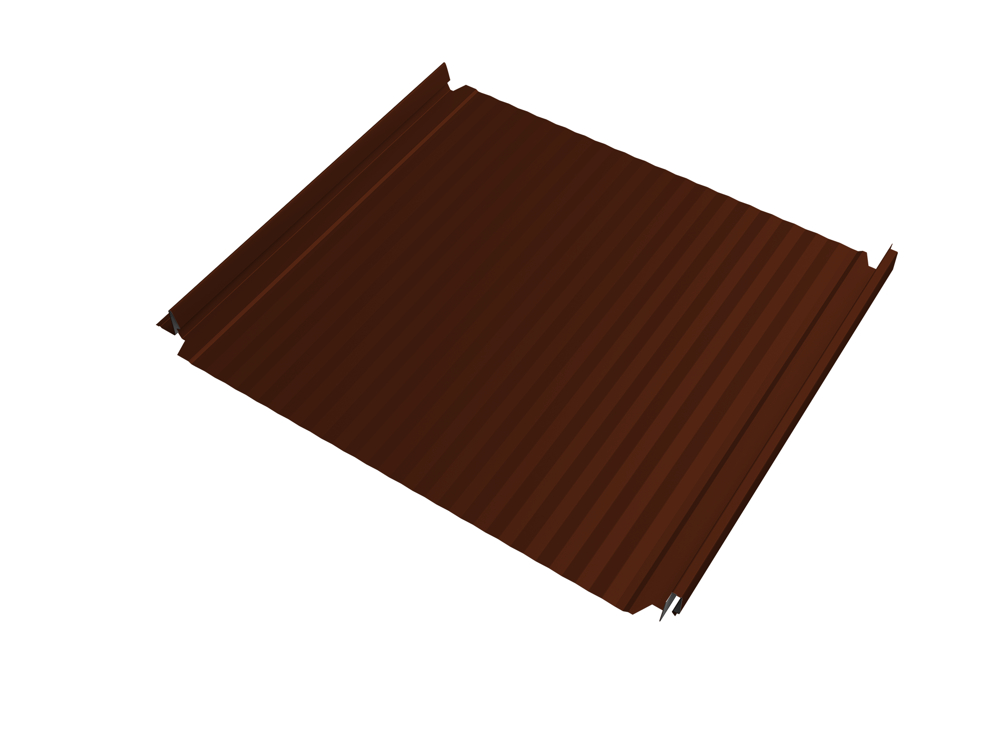 Кликфальц Double Pro Gofr Grand Line 0,5 Satin с пленкой на замках RAL 3009 оксидно-красный