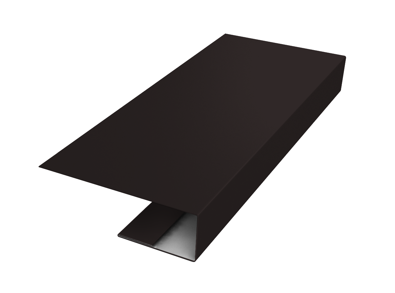 J-Профиль 12мм 0,45 PE с пленкой RAL 9005 черный (2м)