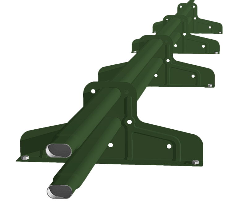 Снегозадержатель Стандарт Т4 d 40х20 RAL 6020 (3м)