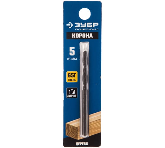 Сверло спиральное Зубр Профессионал (d5x85/45) по дереву М-образная заточка (29421-085-05_z01)