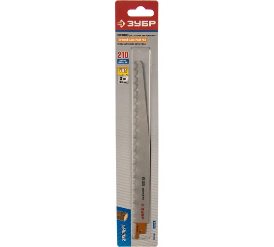 Полотно Зубр S1111K по дереву для сабельной пилы (210мм; 8,5мм; Cr-V)