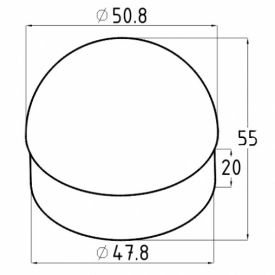 Заглушка сферическая Ø50,8 мм (AISI304), арт. 092