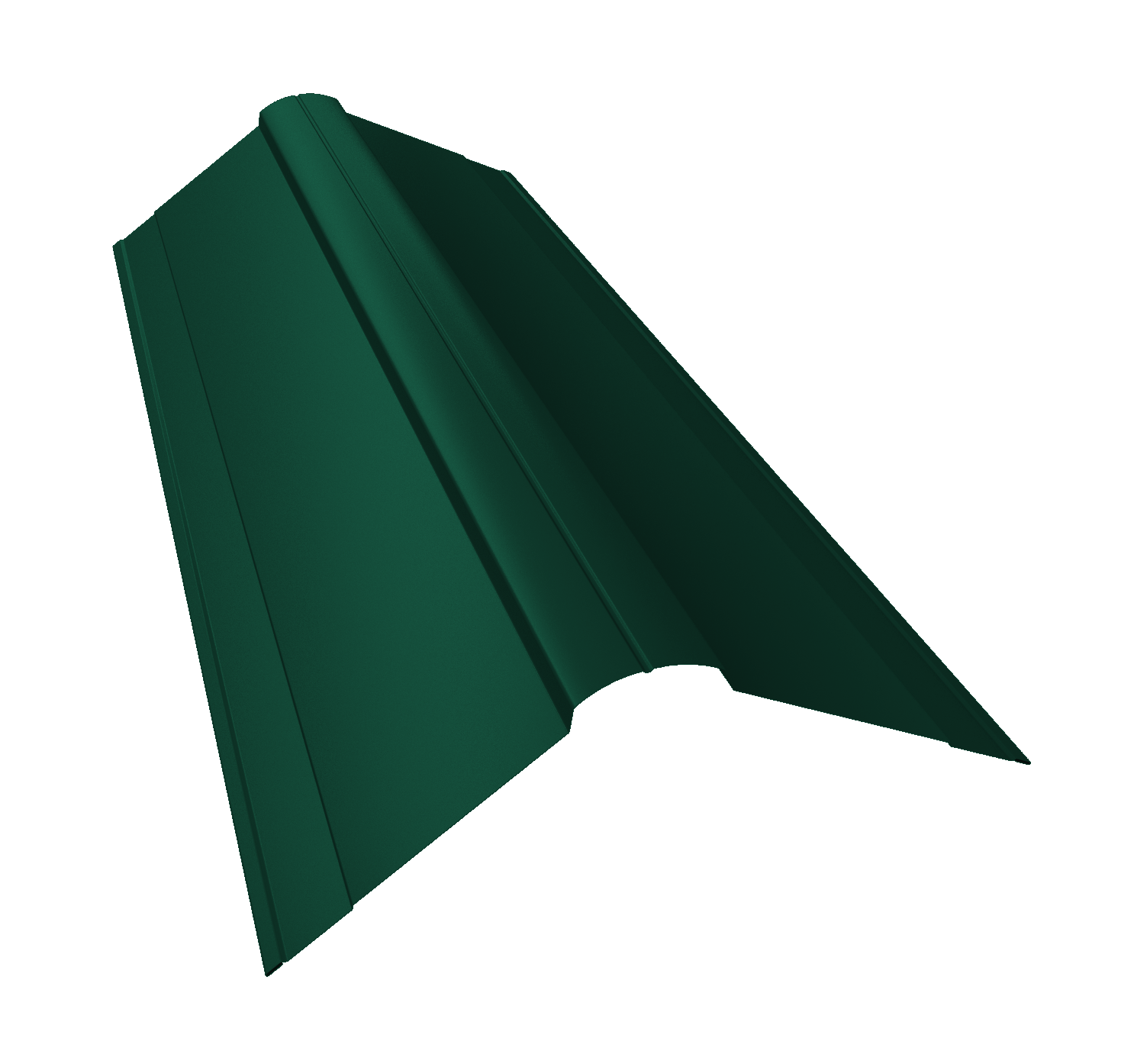 Планка конька фигурного 150x150 0,5 Satin Matt RAL 6005 зеленый мох (3м)