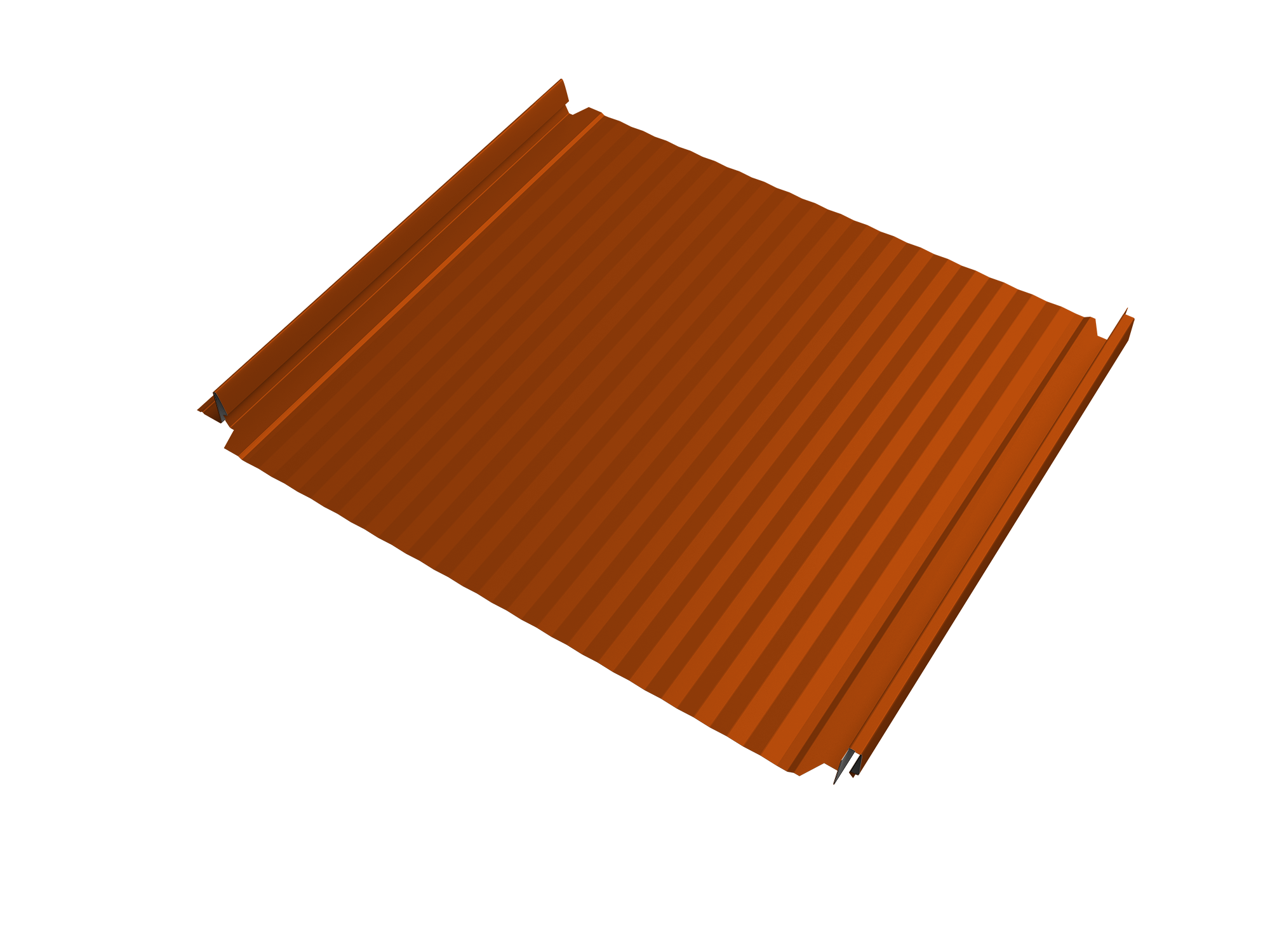 Кликфальц Double Pro Gofr Grand Line 0,45 PE с пленкой на замках RAL 2004 оранжевый