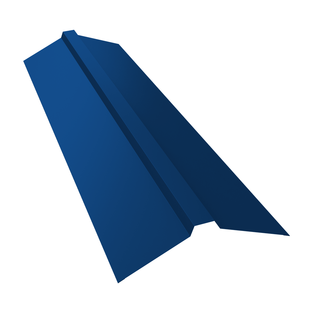 Планка конька прямоугольного 115х30х115 0,5 Satin с пленкой RAL 5005 сигнальный синий (3м)