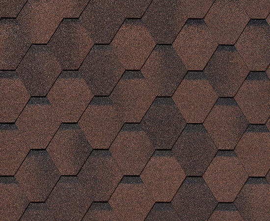 Черепица гибкая RoofShield Фемили Эко Лайт Стандарт коричневый с оттенением