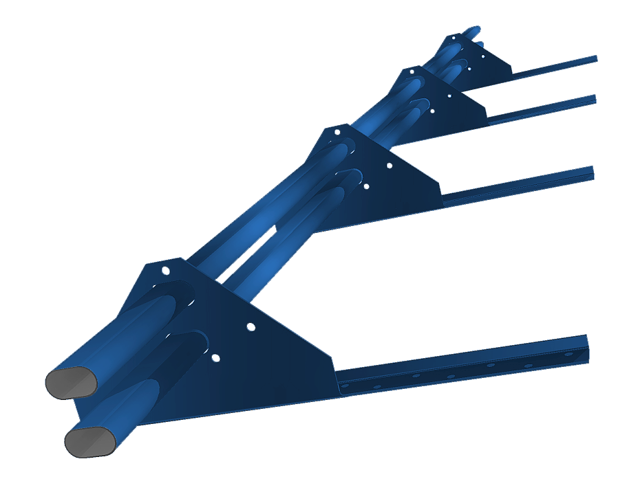 Снегозадержатель трубчатый на сендвич-панель/профнастил RAL 5005 3м