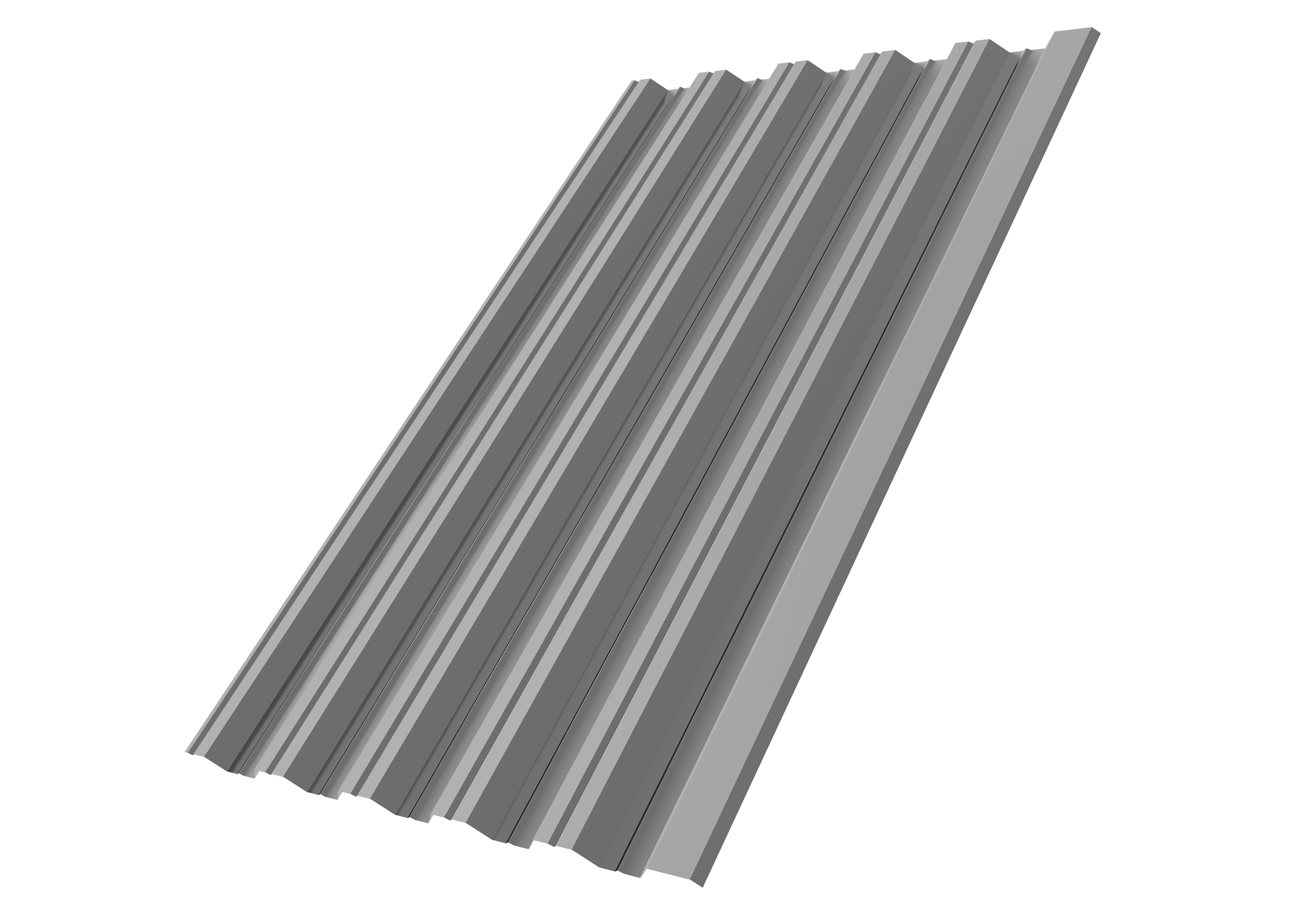 Профнастил НС35R Grand Line 0,45 PE RAL 9006 бело-алюминиевый