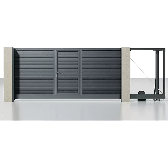 Автоматические откатные ворота Prestige 4000x2000 мм со встроенной калиткой