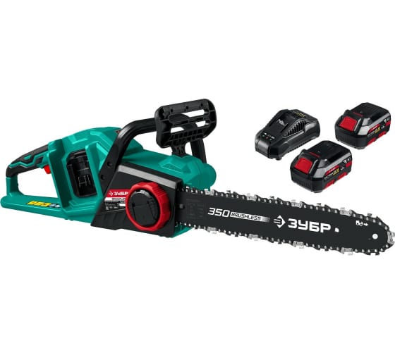 Пила цепная аккумумуляторная Зубр Мастер бесщеточная 18В, 2х4Ач (ПЦЛ-3635-42)