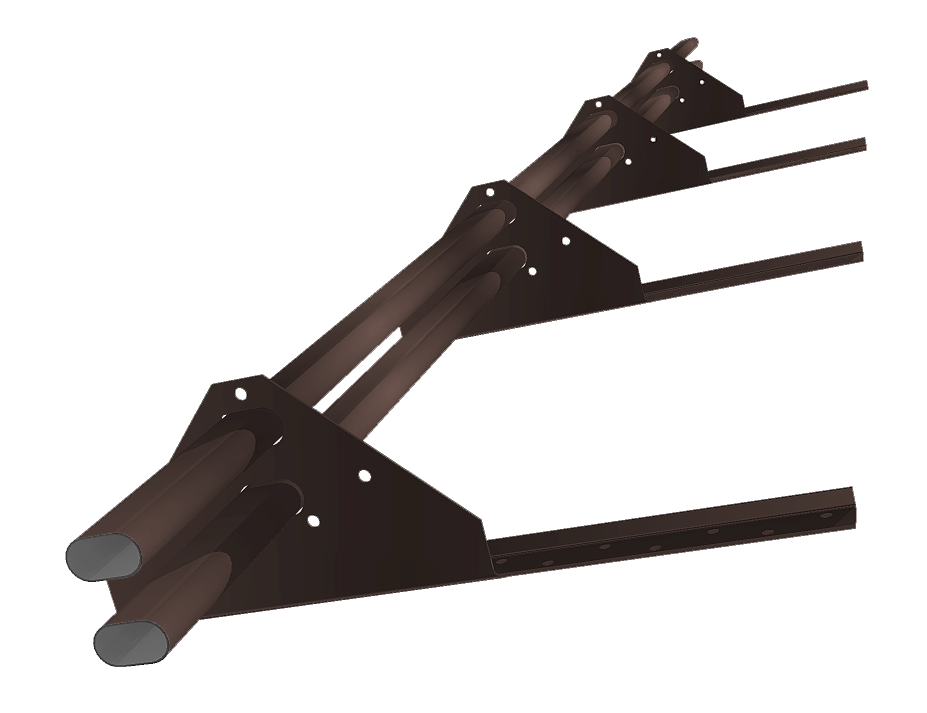 Снегозадержатель трубчатый на сендвич-панель/профнастил RAL 8017 3м