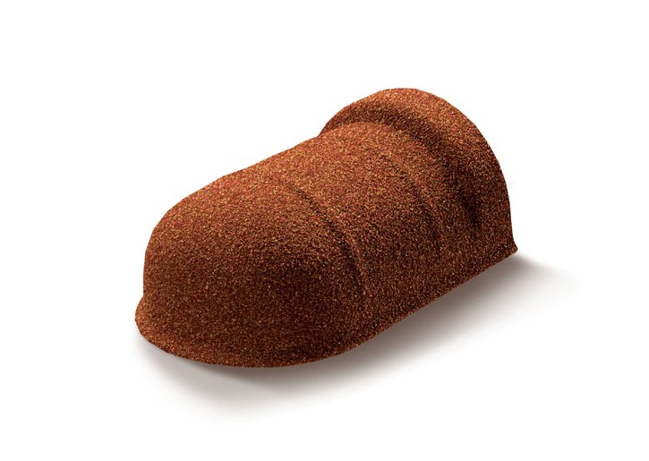 Конек торцевой полукруглый (пластиковый) для композитной черепицы Metrotile терракотовый (0,3м)