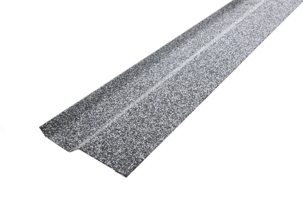 Планка примыкания внакладку Фартук S6 Grand Line c базальтовой крошкой серая 1,25м