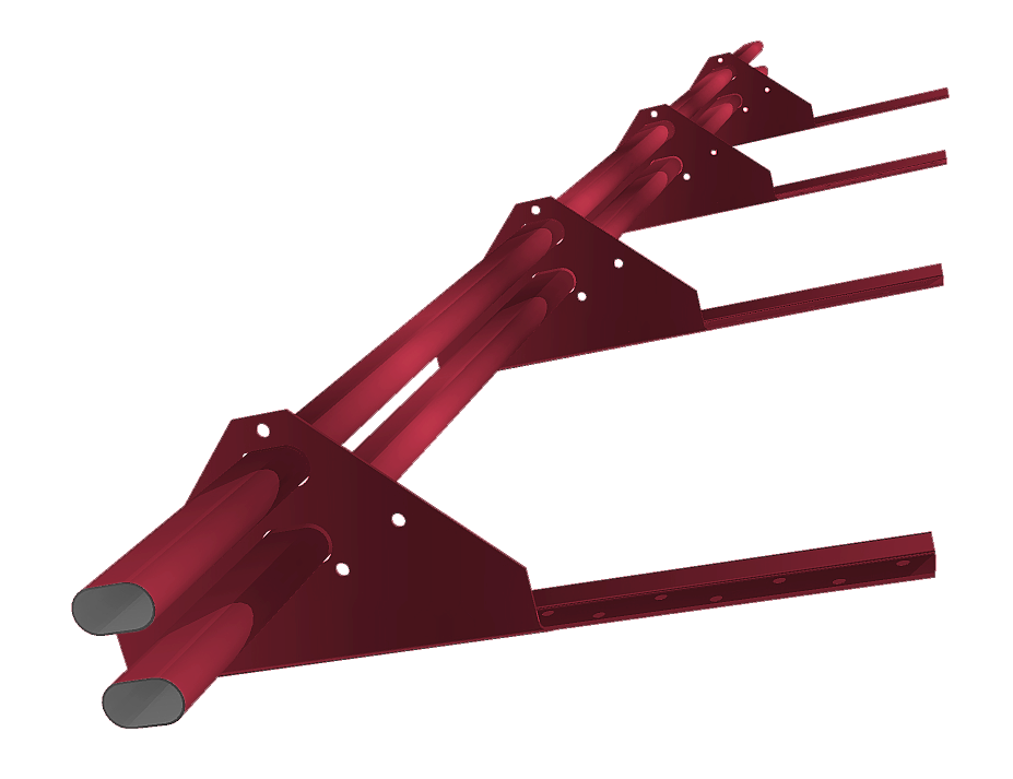 Снегозадержатель трубчатый на сендвич-панель/профнастил RAL 3003 3м (х/к)