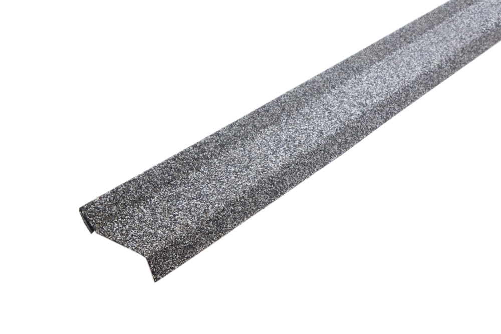 Планка примыкания Grand Line c базальтовой крошкой для мягкой кровли серая 1,25м