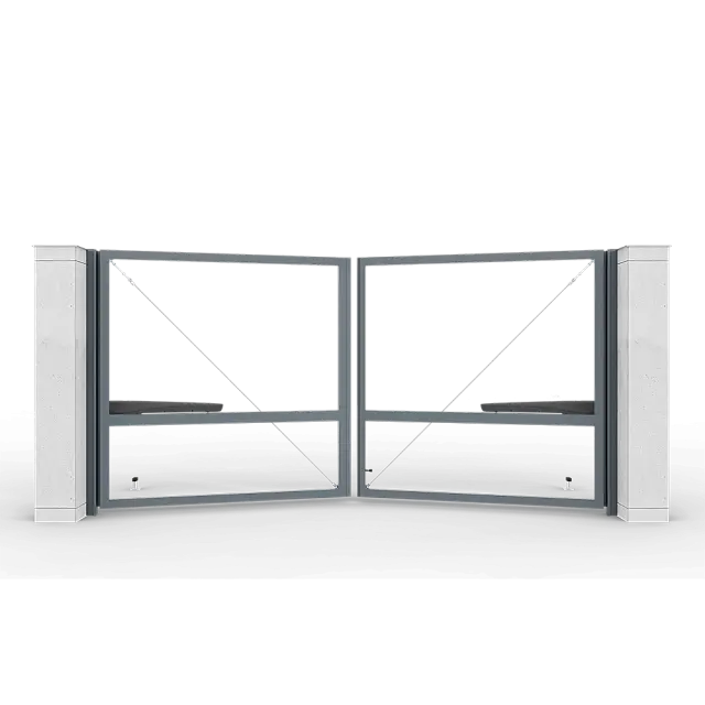 Автоматические распашные ворота Prestige без заполнения 4 на 2 метра с приводом AM-3000KIT цвета RAL 7016