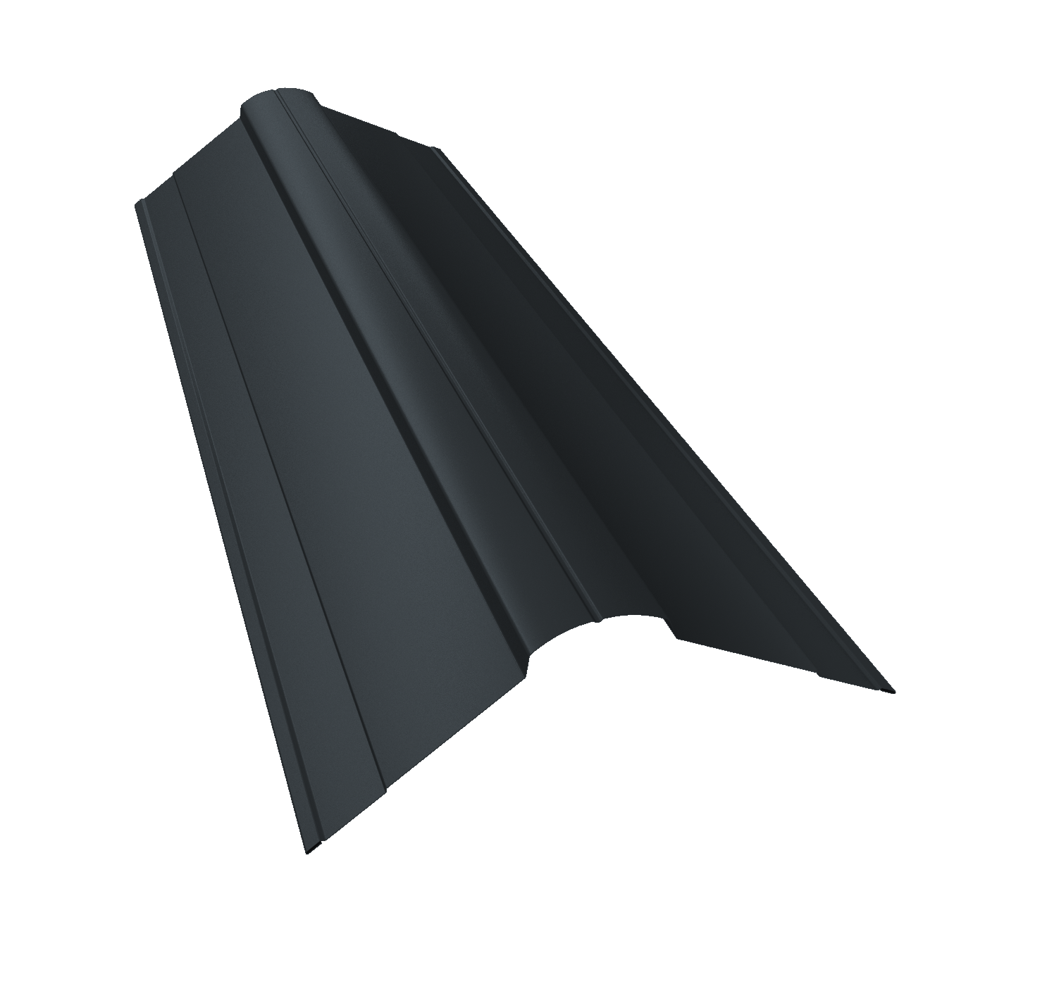 Планка конька фигурного 100x100 0,5 Satin с пленкой RAL 7016 антрацитово-серый (2м)