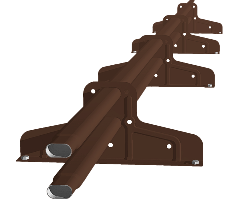 Снегозадержатель Стандарт Т4 d 40х20 RAL 8017 (3м)