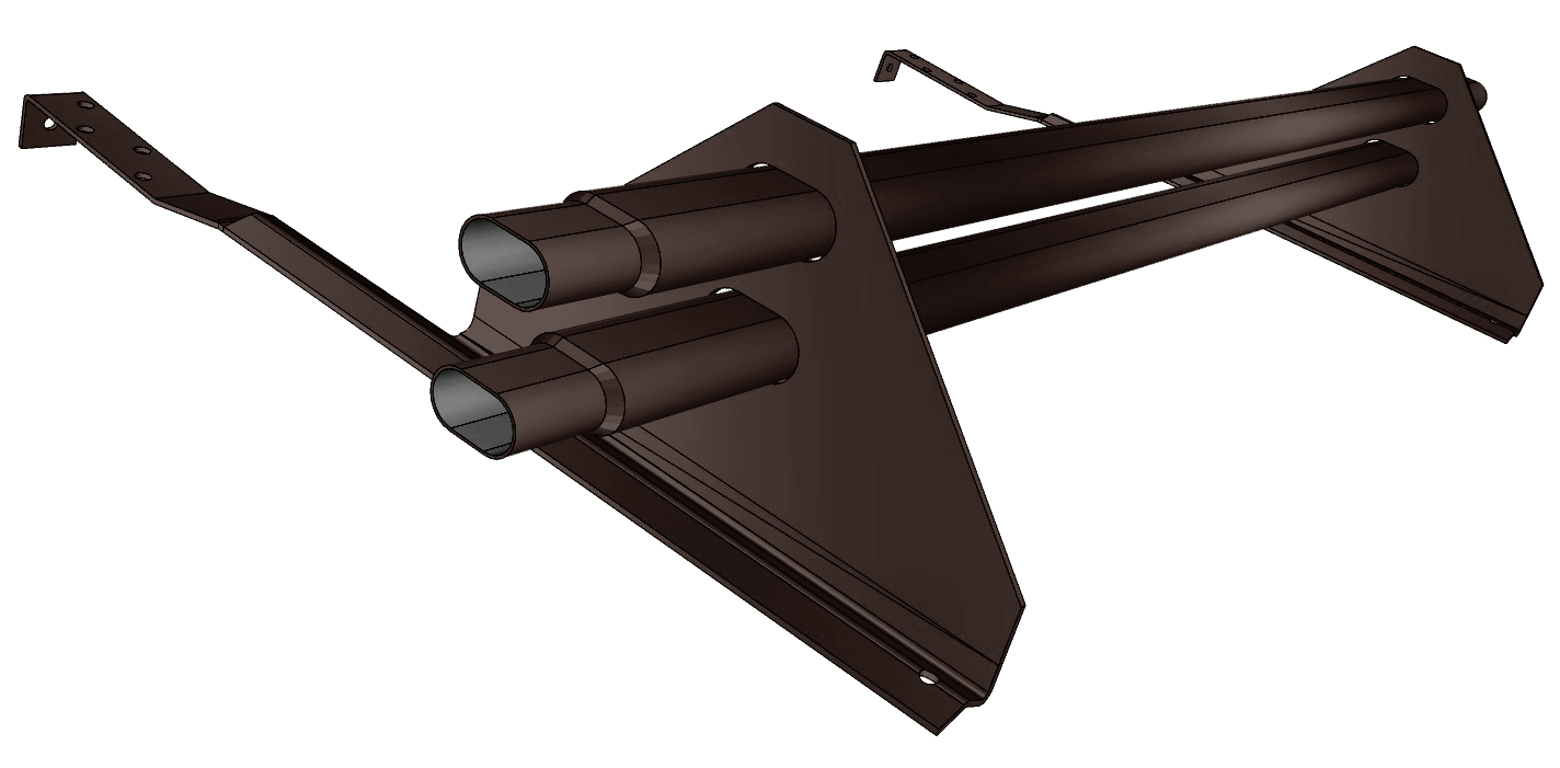 Снегозадержатель трубчатый для керамической/натуральной черепицы RAL 8017 1м (профиль до 74мм)