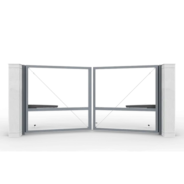 Автоматические распашные ворота Prestige без заполнения 4 на 2 метра с приводом AM-3000KIT цвета RAL 7024