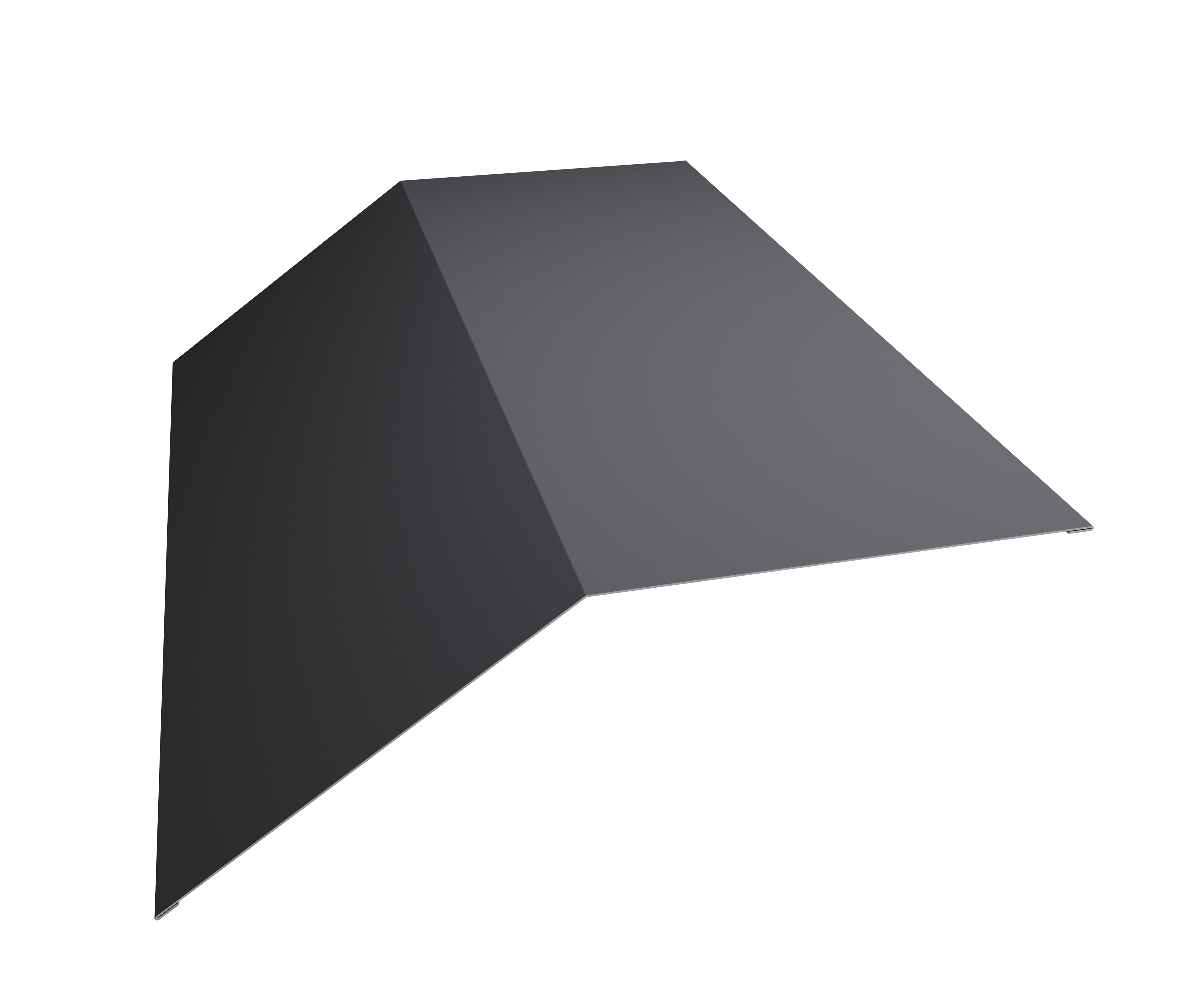 Планка конька плоского 190х190 0,45 PE с пленкой RAL 7004 сигнальный серый (2м)