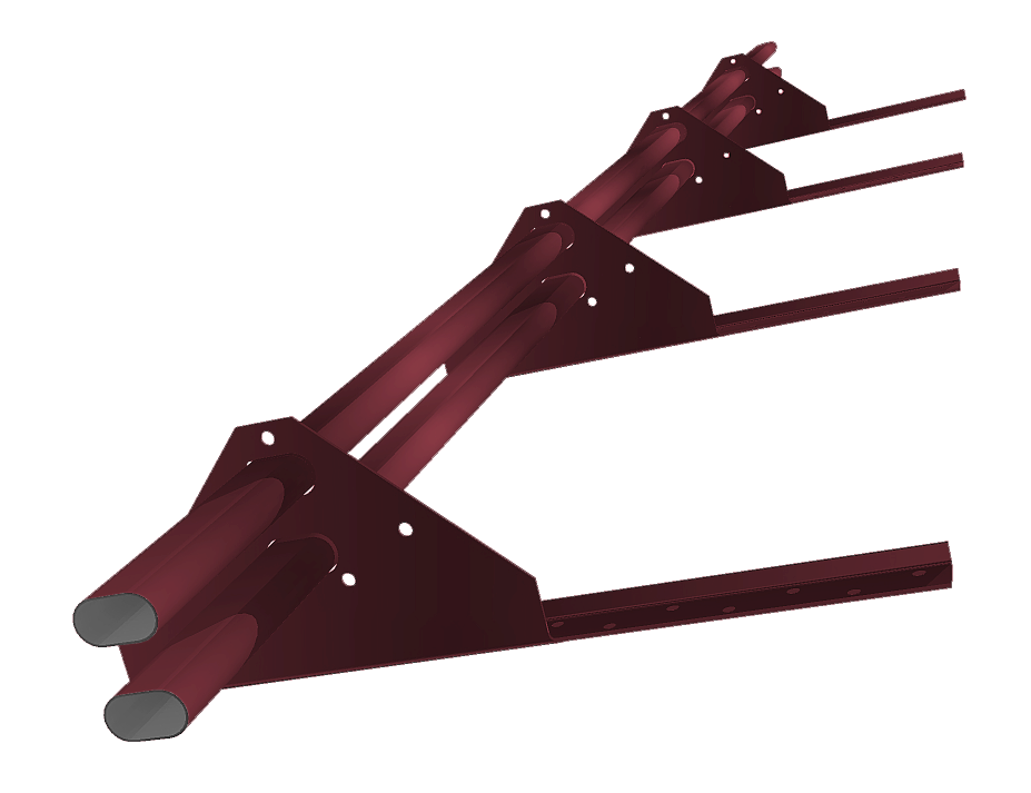 Снегозадержатель трубчатый на сендвич-панель/профнастил RAL 3005 3м