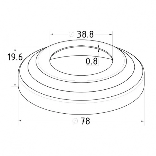 Декоративная крышка стойки Ø38,1мм, Ø78мм (AISI304) Арт 007