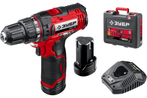 Дрель-шуруповерт аккумуляторная Зубр 12В, 2х2Ач, в кейсе (ДШЛ-125-22)