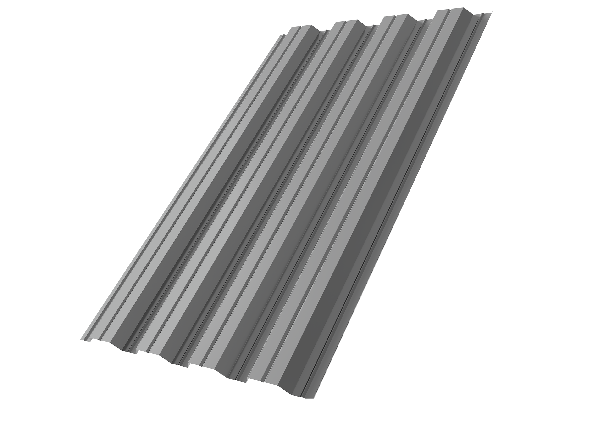 Профнастил НС44A Grand Line 0,5 Satin RAL 9006 бело-алюминиевый