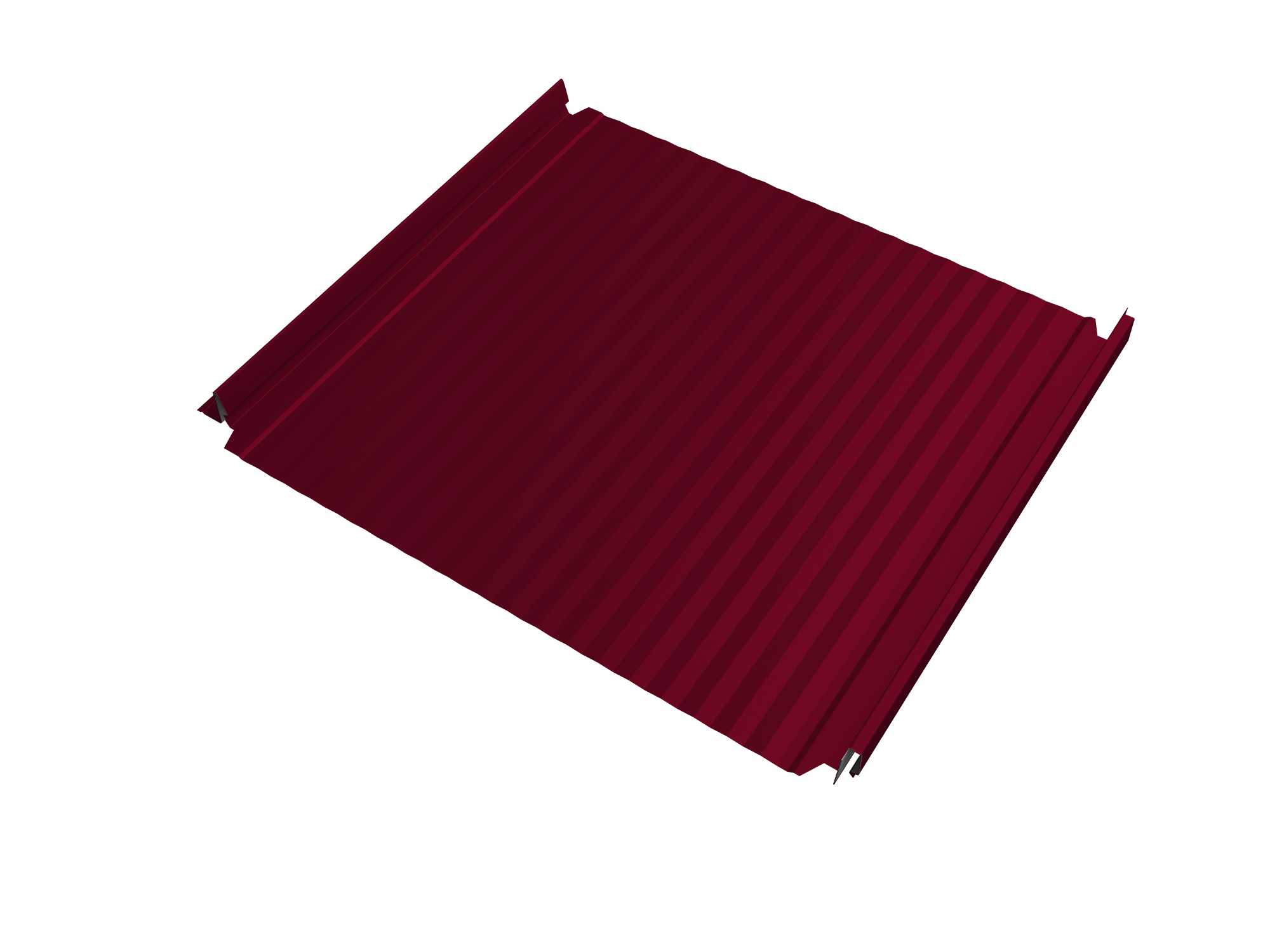 Кликфальц Double Pro Gofr Grand Line 0,45 PE с пленкой на замках RAL 3003 рубиново-красный