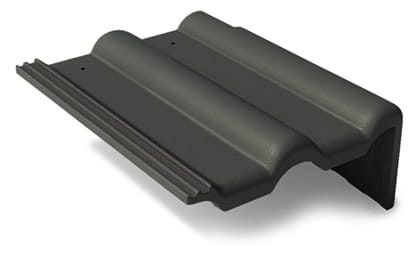 Боковая цементно-песчаная черепица Braas Франкфуртская правая, черный