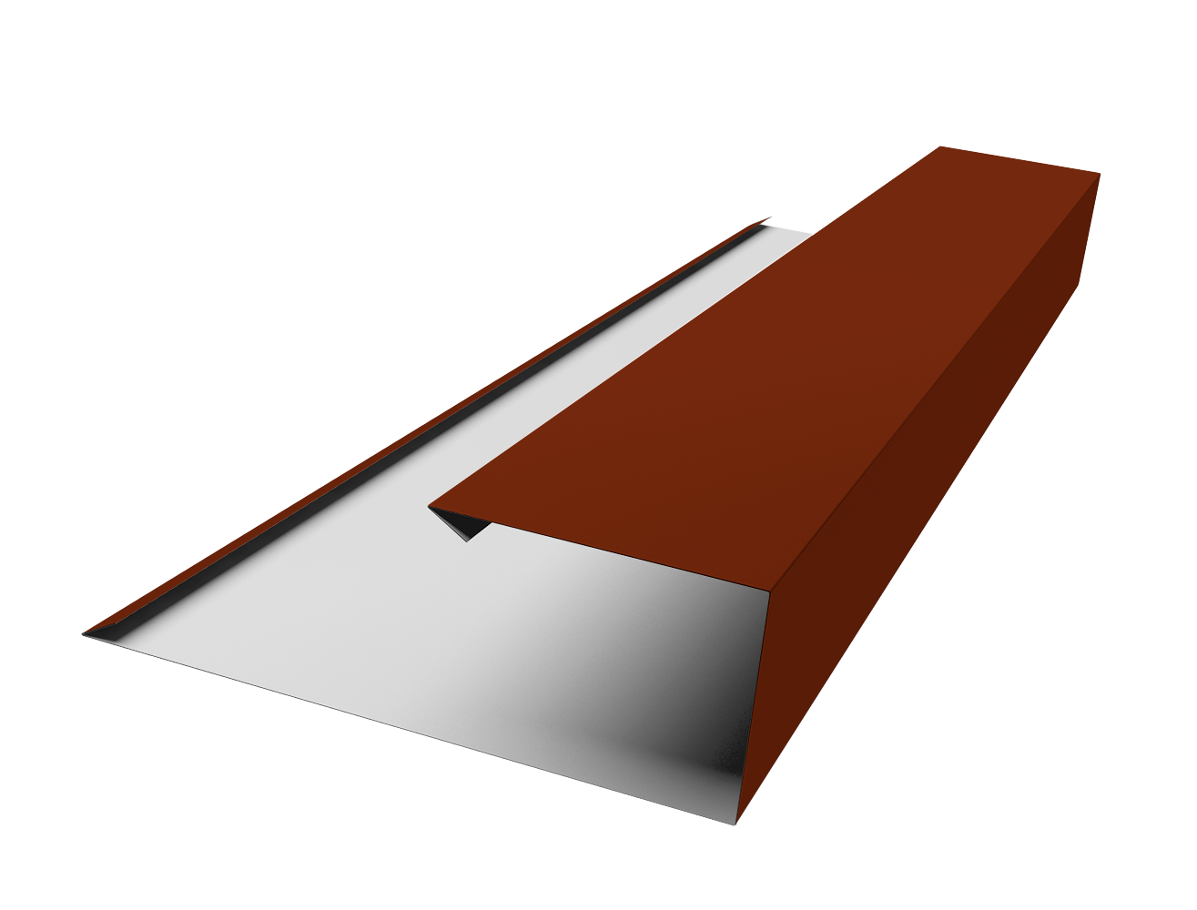 Планка торцевая страховочная 0,45 PE с пленкой RAL 3009 оксидно-красный (3м)