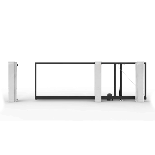 Автоматические откатные ворота Prestige без заполнения 4 на 2 метра с приводом цвета RAL 9005