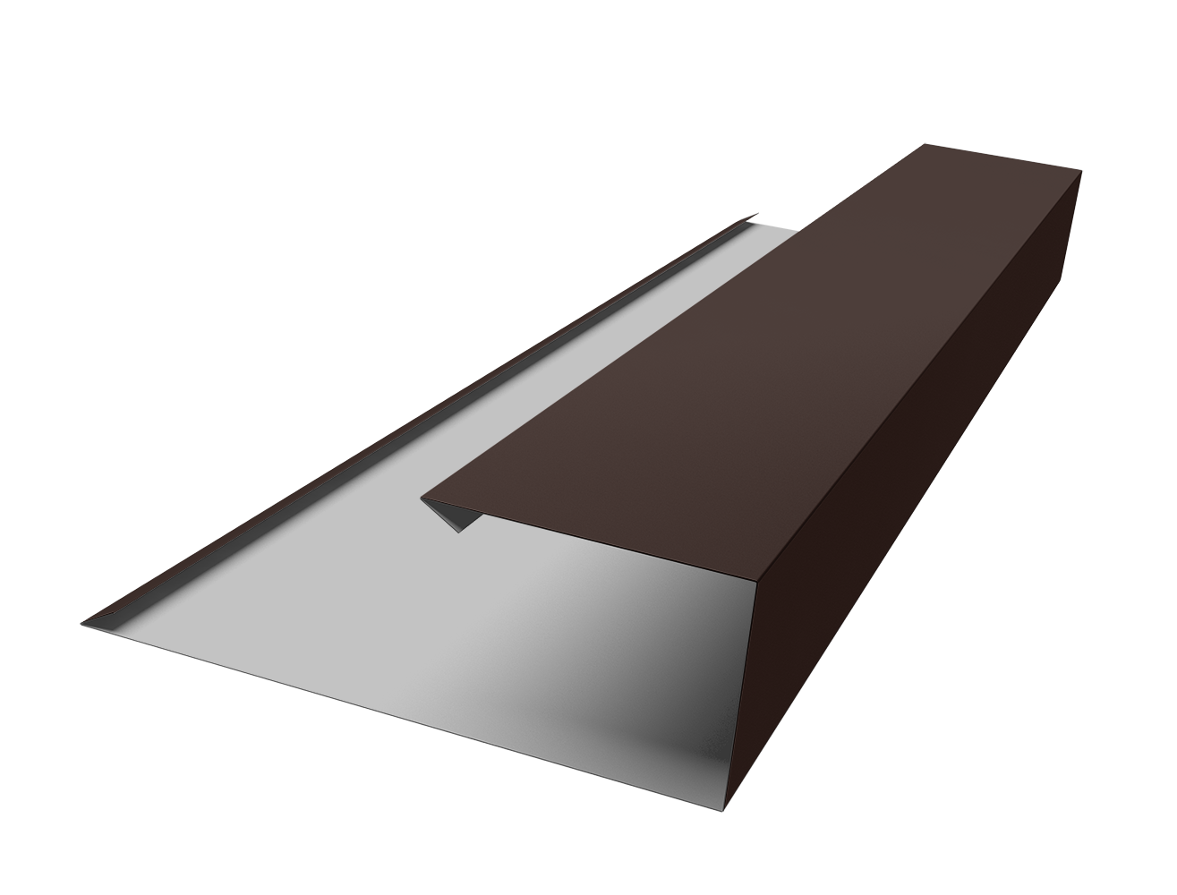 Планка торцевая страховочная Grand Line 0,5 Satin с пленкой RAL 8017 шоколад (3м)