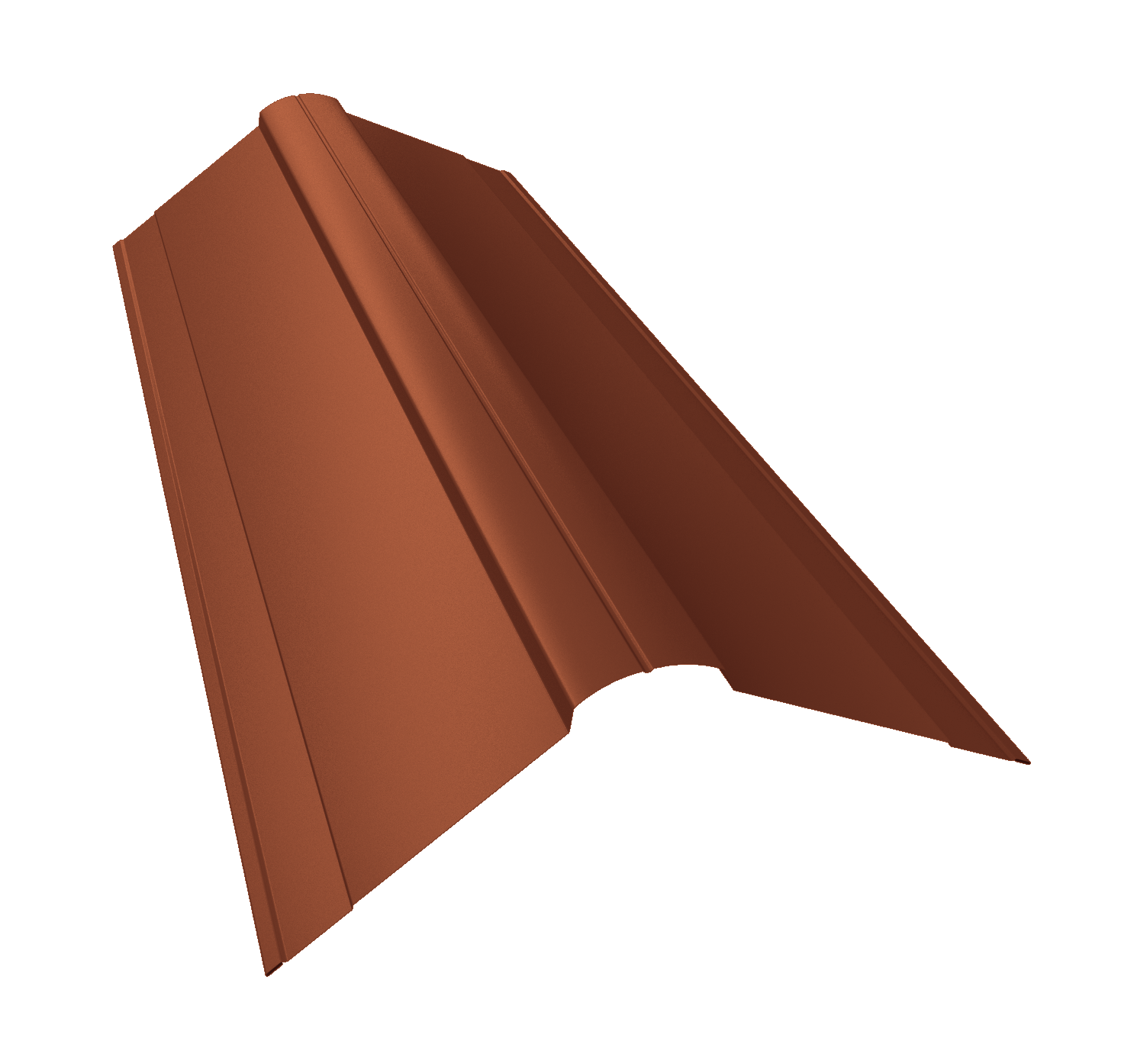 Планка конька фигурного 150x150 0,5 Satin Matt RAL 8004 терракота (3м)