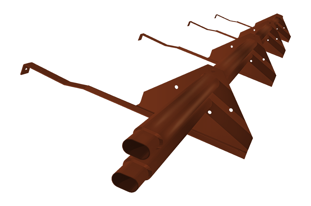 Снегозадержатель трубчатый для керамической/натуральной черепицы RAL 3009 3м (профиль до 50мм)