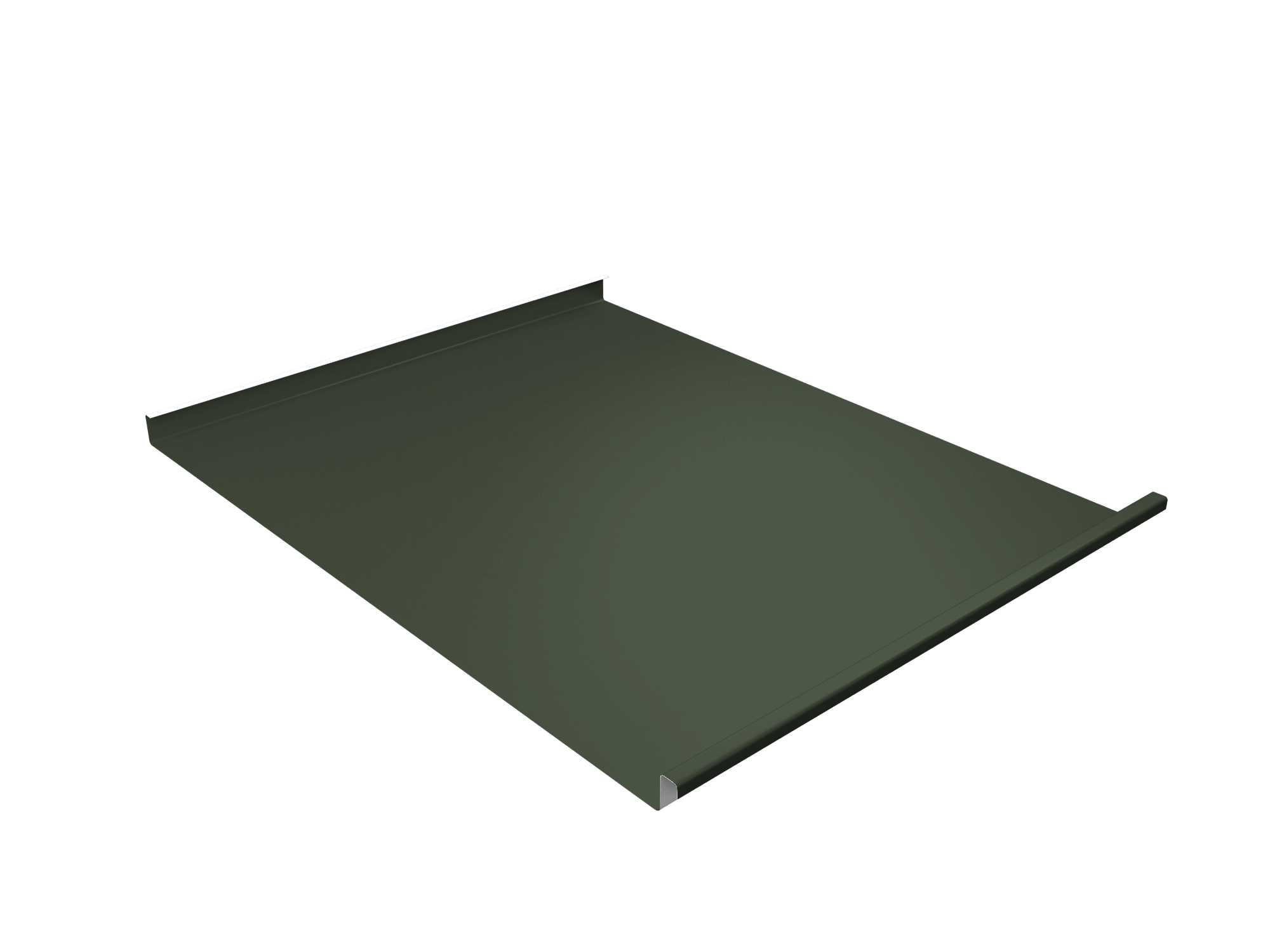 Фальц двойной стоячий Grand Line 0,5 Satin Matt TX с пленкой на замках RAL 6020 хромовая зелень