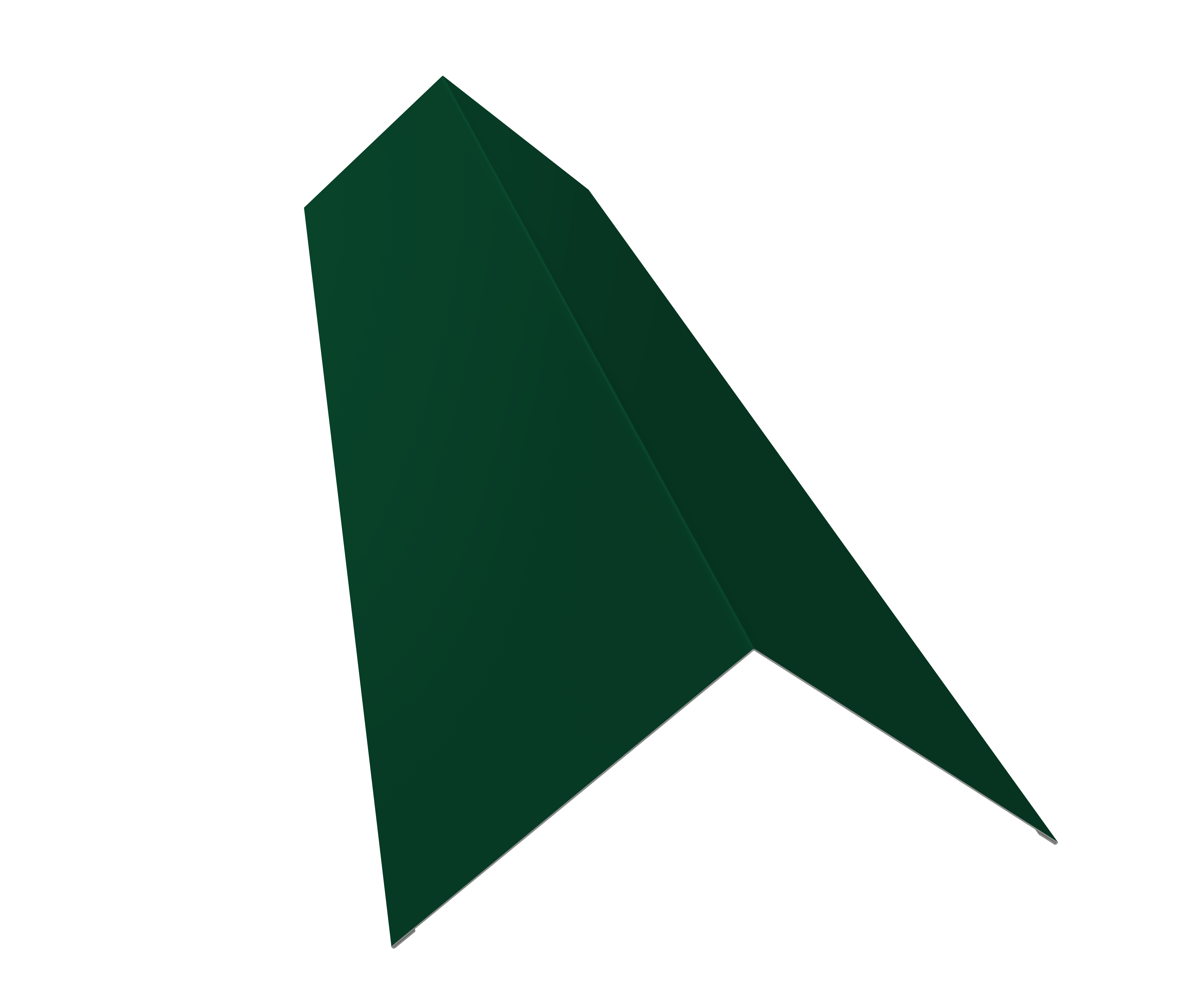 Планка конька плоского 145х145 0,45 PE с пленкой RAL 6005 зеленый мох (3м)