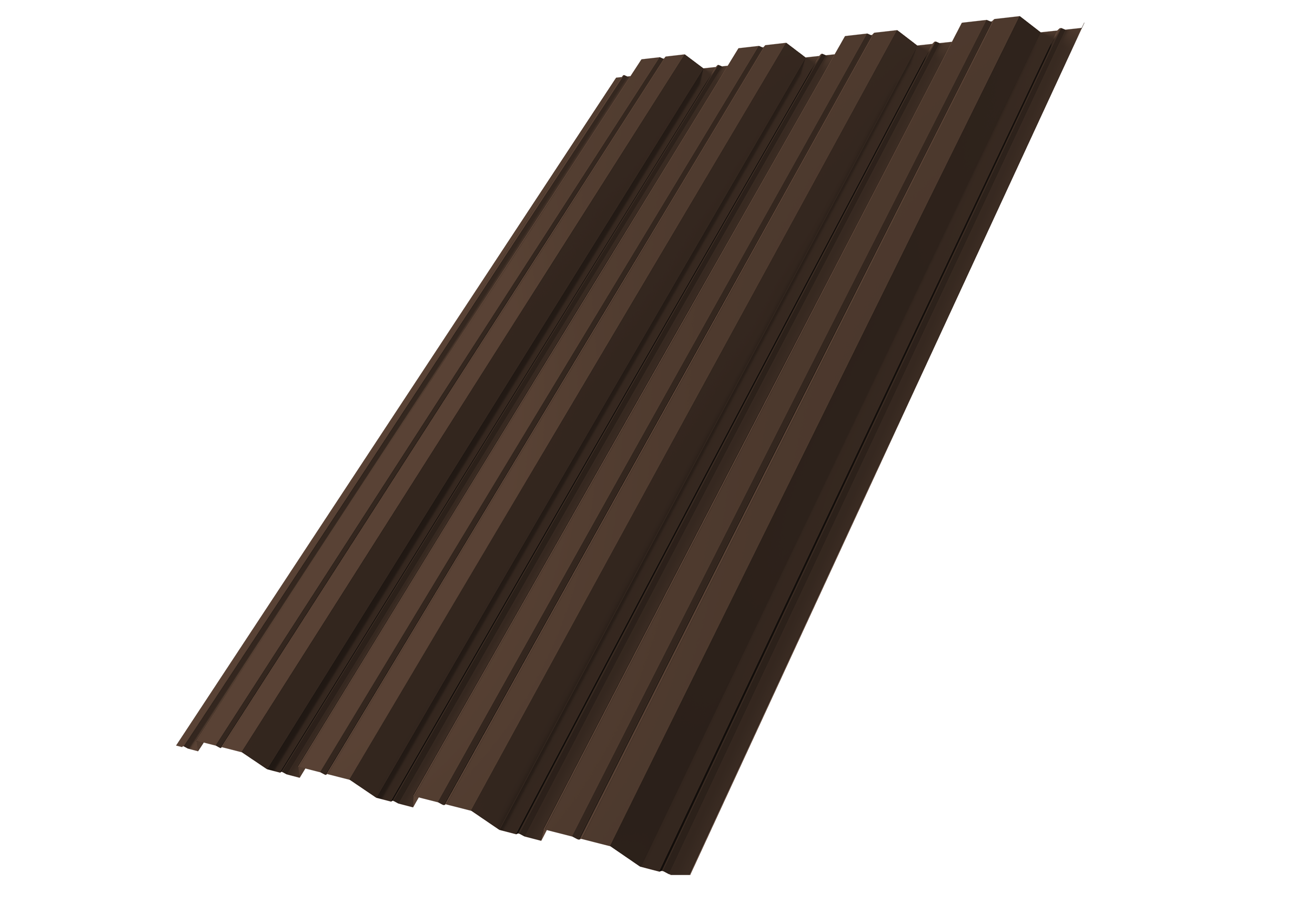 Профнастил НС44A Grand Line 0,5 GreenCoat Pural BT RR 887 шоколадно-коричневый (RAL 8017 шоколад)