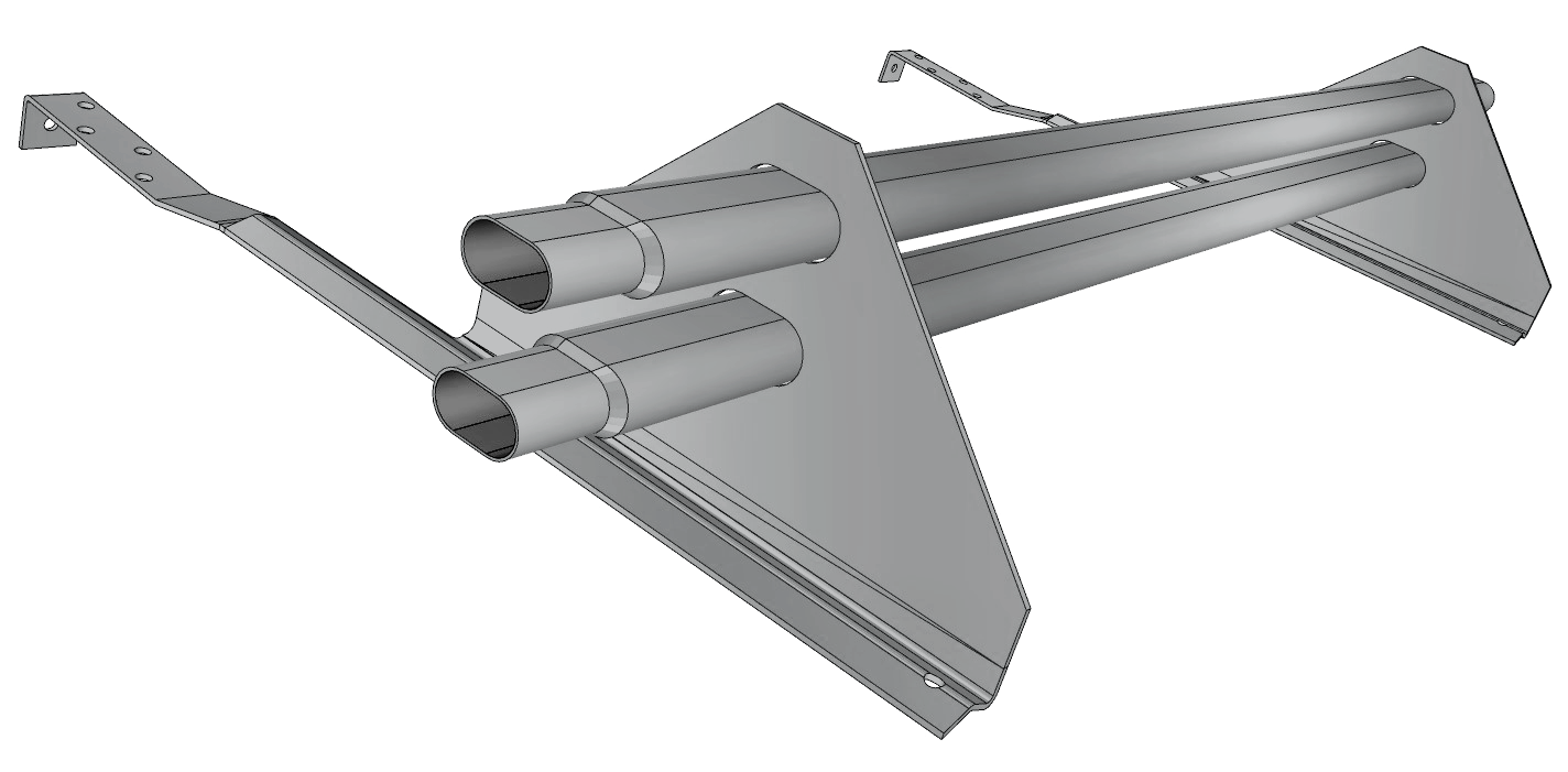 Снегозадержатель трубчатый для керамической/натуральной черепицы RAL 7004 1м (профиль до 50мм)