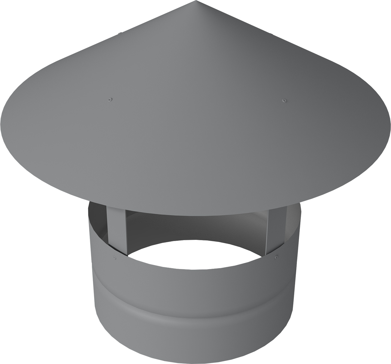 Дымник на трубу круглый d300 0,5 Satin с пленкой RAL 7004 сигнальный серый