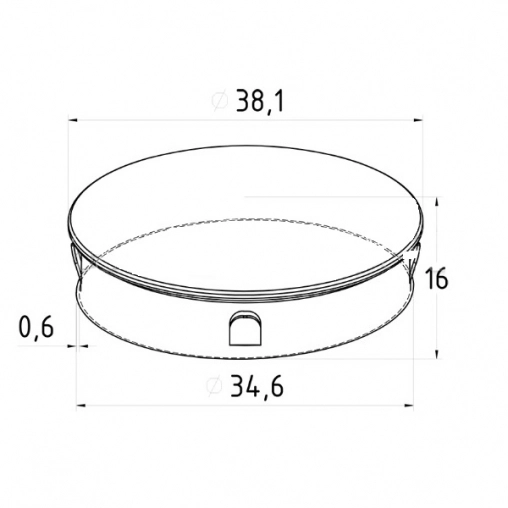 Заглушка антивандальная 38,1 мм, забивная (AISI 304), арт 036-6