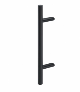 Ручка дверная круглая односторонняя, крепление 45° - 300x500 мм (ASI 304, универсальная, черная)