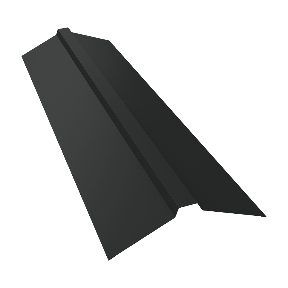 Планка конька прямоугольного 115х30х115 0,45 Drap RAL 7016 антрацитово-серый (2м)