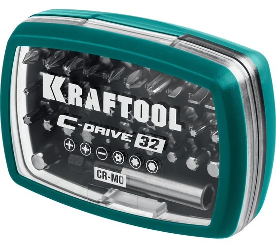 Набор бит многофункциональных Kraftool C-Drive 32 (32 предмета в боксе) (26067-H32)